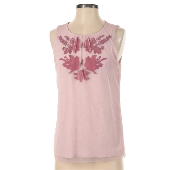 WHBM Pink Layered Tank Sleeveless Blouse Top Size Small - Picture 2 of 3
